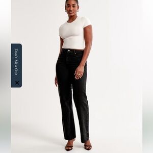 A&F 90s relaxed curve love Black Women's Jeans